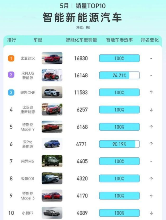 5月份新能源汽车销量排行
